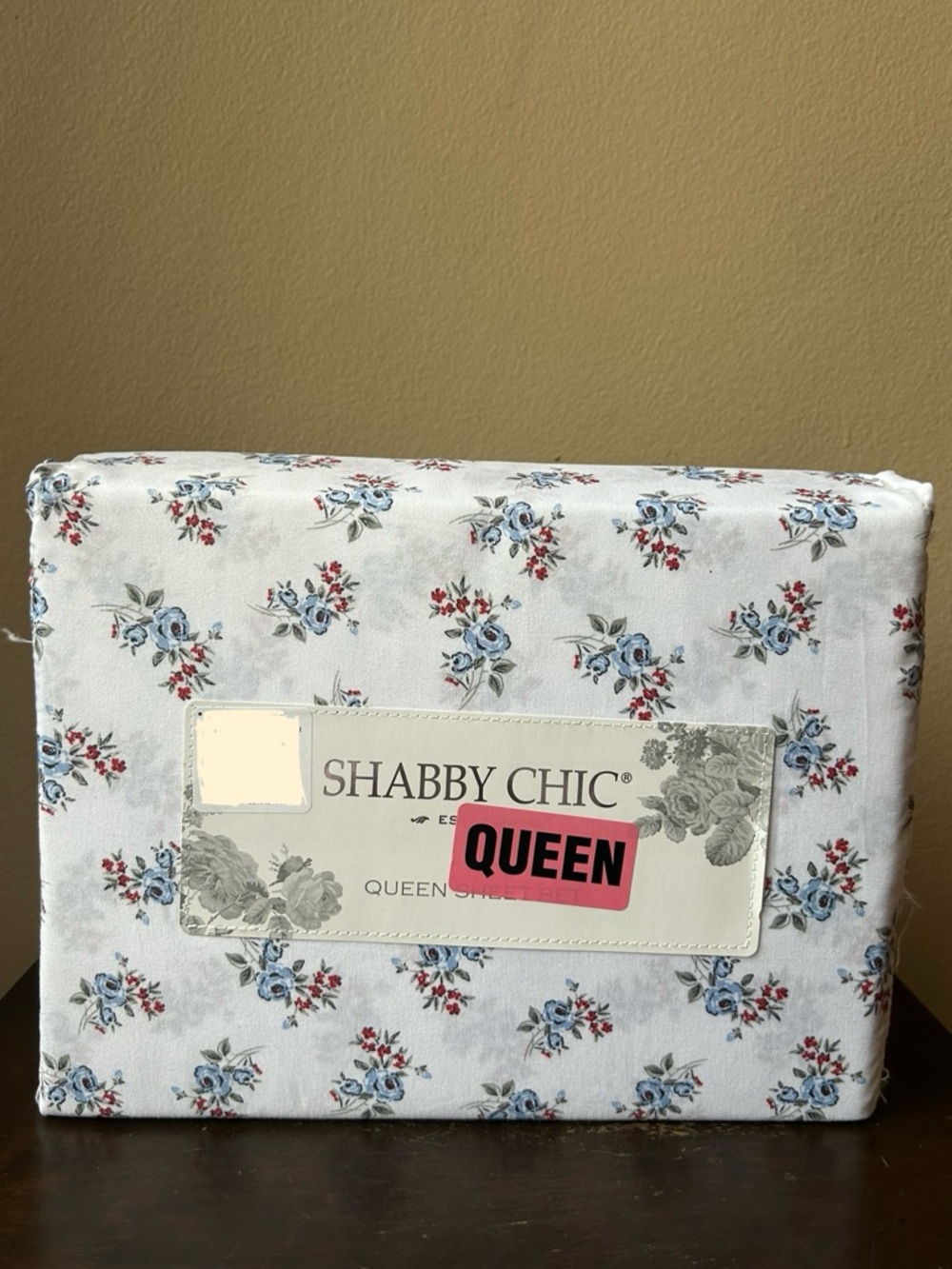 Shabby Chic Queen Sheet Set Floral Americana Microfiber New 4 Pc